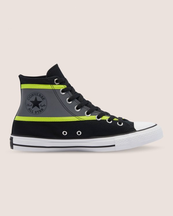 Converse Chuck Taylor All Star Hi-Vis Sort Grå Sko Danmark - Converse Høje Sneakers Herre - 83120QFE